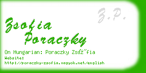 zsofia poraczky business card